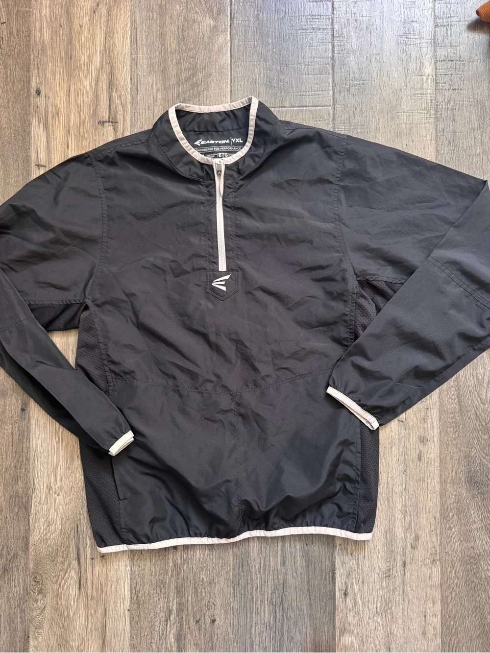 Easton Black Windbreaker with White Trim Pullover